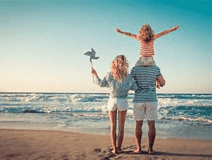 Family on the beach